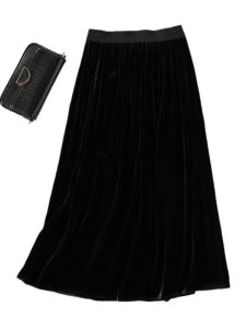 XMO | Chân Váy Lụa Dài Elegance A-line Cao Waisted Giảm Béo