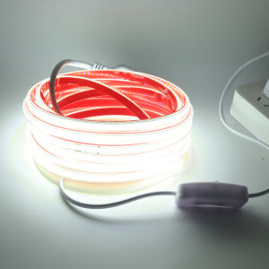 Dải Đèn LED COB 220V Dẻo Có Keo Dán 288 Đèn LED Mật Độ Cao Chống Nước Có Công Tắc Và Phích Cắm Dùng Cho Phòng Khách