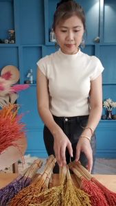 Rarin‼️พร้อมส่ง‼️ดอกรวงข้าว ( สีฟ้า ) ดอกไม้แห้ง ขนาด 1 กำ ใช้ตกแต่ง ตามโต๊ะอาหาร ร้านกาแฟ งาน Diy ต่างๆ