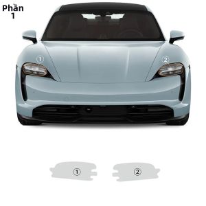 Phim Bảo Vệ Đèn Pha Ô Tô TPU Cho Porsche Taycan 2020-2023 Trong Suốt & Màu Đen Khói Chống Trầy Xước Phụ Kiện Ô Tô