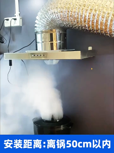 Range Hood For Kitchen Gathering Smoke Suction Exhaust Fan Household Powerful Kitchen Ventilation Fan With Detachable Oil Box Wall Mounted Ventilation Fan Large Suction Force Inverter With Duct And Stand