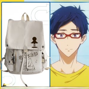 กระเป๋าเป้สะพายหลังผ้าไนลอนสำหรับใส่ของกลางวันสำหรับผู้ชายและผู้หญิง คลับการ์ตูน Free Men Swimming Club Cos Rock Kite High School กระเป๋าเป้สะพายหลังสำหรับว่ายน้ำ