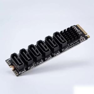 T.F.SKYWINDINTL(TFSKYWINDINTL) | M.2 NVMe PCIe to SATA 3.0 Adapter Card 6Gbps High Speed Smart Indicator PCI-E M2 to SATA Expansion Converter Card