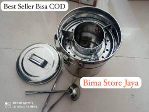 DANDANG BAKSO STAINLES SEKAT 3 UK22cm LENGKAP CENTONG CAPIT