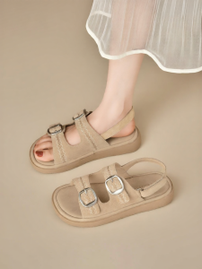 Josiny | Vintage Thick Sole Birkenstock Style Sandals Soft Bottom
