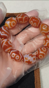 1pcs/lot Jewelry Tibetan Red Meat White Line dzi Bead Bracelet natural agate bedels joyeria fina oval ethnic style 16x20㎜