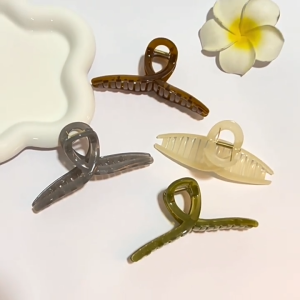 Jepit Rambut Salon Glossy Model Silang Twister Jepitan Rambut Spagheti 11 Cm Korean Plastic Hair Claw