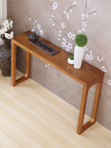 A Long Narrow Table Pieces Hallway Table against the Wall Modern Minimalist New Chinese Style Entrance Cabinet Ultra Narrow Shelf Solid Wood Console