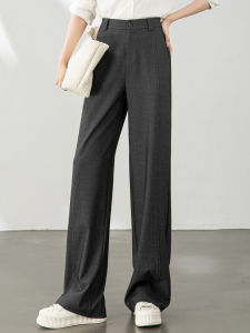 High Waist Wide Leg Pants Womens Casual Gray Suit Pants Spring Autumn Style High Fashion Sense Slim Straight Cut Trousers