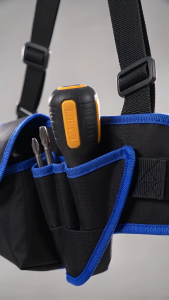 Multifunctional Waist Bag Canvas Tool Bag for Electricians and Woodworkers with Thickened Material and Adjustable Strap