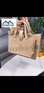 PREFERRED SHOP Korean Original Large Capacity Bear Felt Tote Bags Handbag Travel Shopping