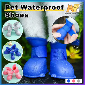 Waterproof Dog Shoes Boots 4pcs Non-Slip Rain Shoes Pet Boots