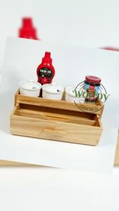 Hộp Đựng Đũa Nhà Hàng Quán Ăn Có Ngăn Kéo Đa Năng Kiểu Nhật Bằng Gỗ Màu Vàng Tre Bắt Mắt- WOODY