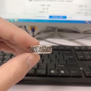 Retro Gods Eye Ring for Mens Trendy and Personalized Open Ring Triangle Eyes Ring