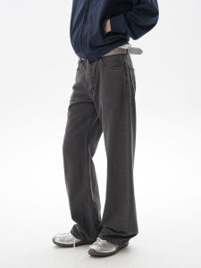 Universal MASONPRINCE Youthful Grey Dyed Environmental Washed Jeans Loose Flared Trousers for Teenagers Spring Autumn Winter