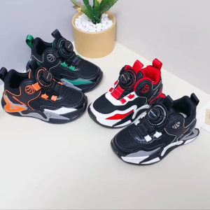 Fashion kids shoes High top basketball shoes for kids boy Rotary shoelaces rubber shoes for kids 28-40