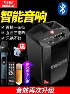 Malata L12 Outdoor Portable Stereo Soundbox with Bass Remote Control Card Slot Built-In Battery External Power Supply with Microphone