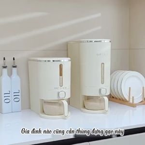 Thùng đựng gạo thông minh nhấn nút hộp đựng gạo cao cấp có kèm cốc vo gạo loại chống mối mọt ẩm mốc Odela House