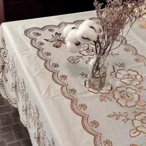 Lace thickened tablecloth rectangular waterproof oil resistant stain resistant European dining table cloth