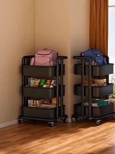 B&W | Storage Bookshelf On Wheels