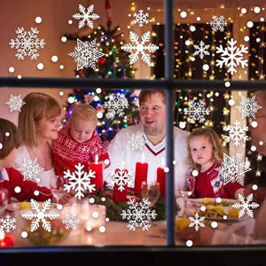 White Snowflake Window Decals Stickers Christmas New Year Winter Room Wall Stickers Merry Christmas Decorations for home