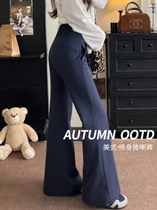 High Waist Fleece Lined Flared Yoga Sports Pants Womens Autumn Winter Casual Straight Leg Pants High Waist Bell Bottoms