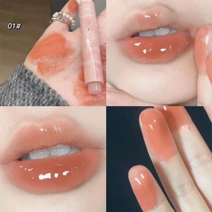 CAPPUVINI Gege Bear Clear Lip Glaze Flower Love Jelly Mirror Lipstick Language Secret Lipstick Moisturizing Waterproof Not Stick Cup Lovely Heart-shaped Jelly Lip Glaze