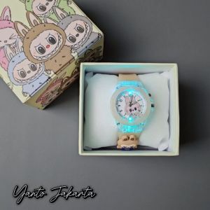Jam Tangan Anak Perempuan Labubu Lampu Warna Warni