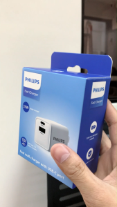 Philips 33W Compact Dual-Port Black Charger White with Foldable Pins USB-C Fast Charging for iPhone 17/16/15 Android Phones Tablets Universal Compatibility Wall Charger Fast Charging Small Wall Charger for Apple Samsung Xiaomi Dual Ports Charger