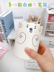 ***READY STOCK*** Cute Bear 2 in 1 Pen Holder With Phone Holder Design Pencil Holder Pen Pencil Organizer