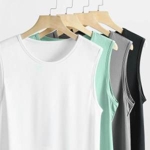 Ice Silk Vest Womens Summer New Thin Mesh Cool Feeling Sport Loose Large Size Shoulder Speed Dry Sleeveless T-Shirt