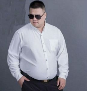 Kemeja pria jumbo lengan panjang putih polos