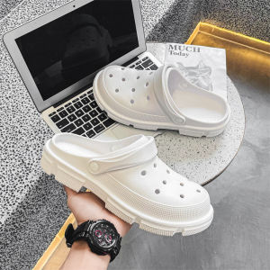 Young Adult Heart Bows Hole Shoes Womens Summer Students Cute Outdoor Thick Sole Height Increasing Non-Slip Closed Toe Sandals