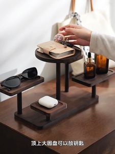 Practical Wood Libra Scale Shelf Desktop Organizer Multi-Functional Storage Tool