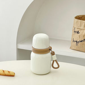 Cốc Nước Cách Nhiệt Nhỏ Gọn Có Nắp Đựng Nước Bằng Thép Không Gỉ 304 Dung Tích 410ml Có Ống Hút Cốc Đựng Nước Cho Phụ Nữ