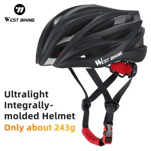 West Biking | WEST BIKING Ultralight Cycling Helmet Integrated Molding MTB Road Bike Helmet Men Women Cycling Safety Cap Bike Accessories