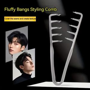 2Pcs Mens Fluffy Bangs Womens Hair Styling Comb - Type with Gap to Cover Liu Hai Suitable for Barber Shops Home Use and Hotels Easy to Build Fluffy Texture Shapes of Hair Roots 2 Sizes of Specifications and Sizes