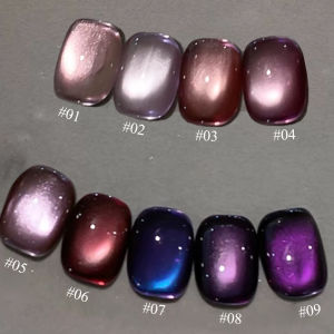 ยาทาเล็บเจล SHAKA รุ่น Autumn Nails สีแดงม่วง 9 สีม่วง Glacier Glass Cat Eye แบบใหม่ สีขาวใสเหมือนน้ำแข็ง 1-12 ชิ้น