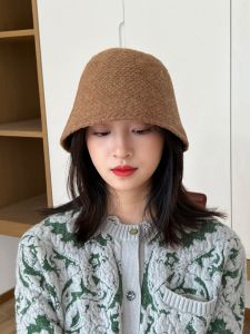 ฤดูใบไม้ร่วง ฤดูหนาว ขนสัตว์ หมวกถัก ผู้หญิง รอบ เสื้อท่อนบน หมวกชาวประมง หลากหลาย อุ่น Retro Japanese Style Compact Face Highlighting