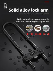 MONLEYTA | Waterproof Anti-rust U-Shaped Lock Password Lock For Glass Door Home Security Extended Length Anti-Theft Lock Hardware U Lock