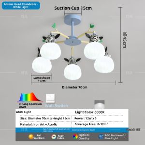 DENGSHI | Children Cream-style Creative Animal Head Eye-protecting Ceiling Light