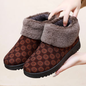 Giày Vải Cao Cổ Mùa Đông Chống Trượt Ấm Áp Cho Phụ Nữ Giày Bốt Cotton Cho Bà Mẹ Và Bà Già Giày Vải Phong Cách Bắc Kinh