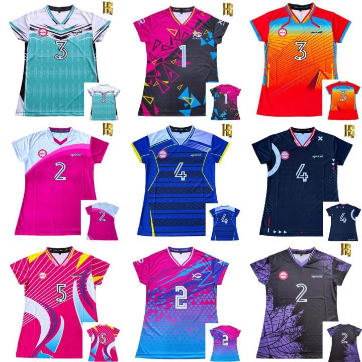 jersey Voli wanita full printing depan belakang atasan Volly kaos