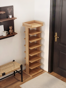 ZHUSHANXIA | Space-saving Multilevel Entryway Wooden Shoe Rack