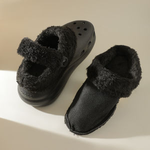 สีดำ ผ้าขนแกะ เรียงราย อุ่น บูตด้านในแบบถอดได้สําหรับรองเท้าอุดตัน รองเท้าแตะบ้านหิมะเมฆแสนสบาย ฤดูใบไม้ร่วง ฤดูหนาว ด้านใน ผ้าฝ้าย ฝาครอบ