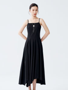 Sleek Irregular Strap Waist Slimming Maxi Dress