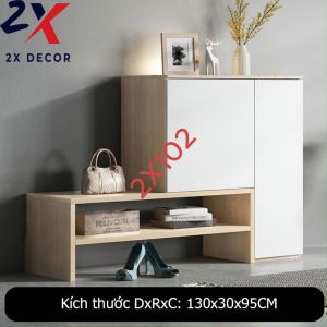 Tủ giày kết hợp kệ giày thiết kế độc đáo tinh tế 2X - Decor 2X102