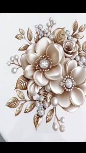 1/2pcs Golden flower toilet sticker bathroom waterproof self-adhesive water tank decorative sticker