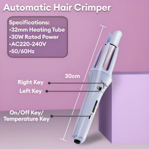 Sonifer Automatic Hair Curler Iron Fast Heating 3 temperature Digital Display Auto off Constant Hair Curling 50 Million Negative lons Deeply Nourish Silky Hair