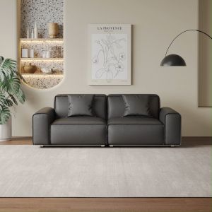 Cozylant Colby Half Leather Sofa / 3 Seater /4 Seater Sofa for Living Room / Black White Green Blue Brown / Minimalist /Leather Sofa Singapore